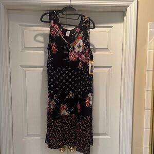 Floral Boho Black Dress